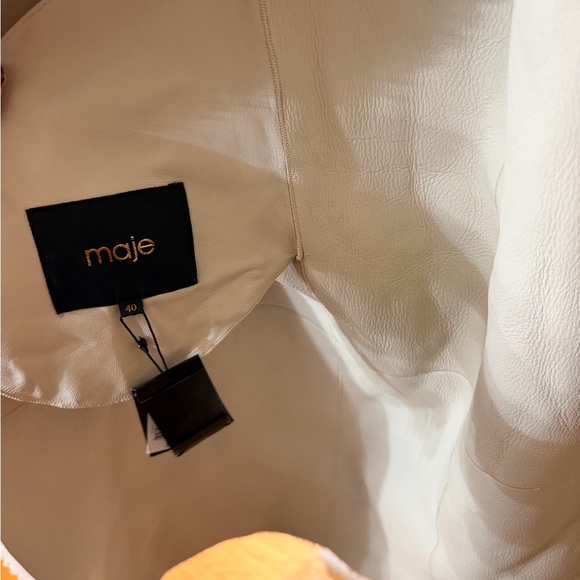 Maje Leather/Shearling Reversible Coat - Picture 9 of 10